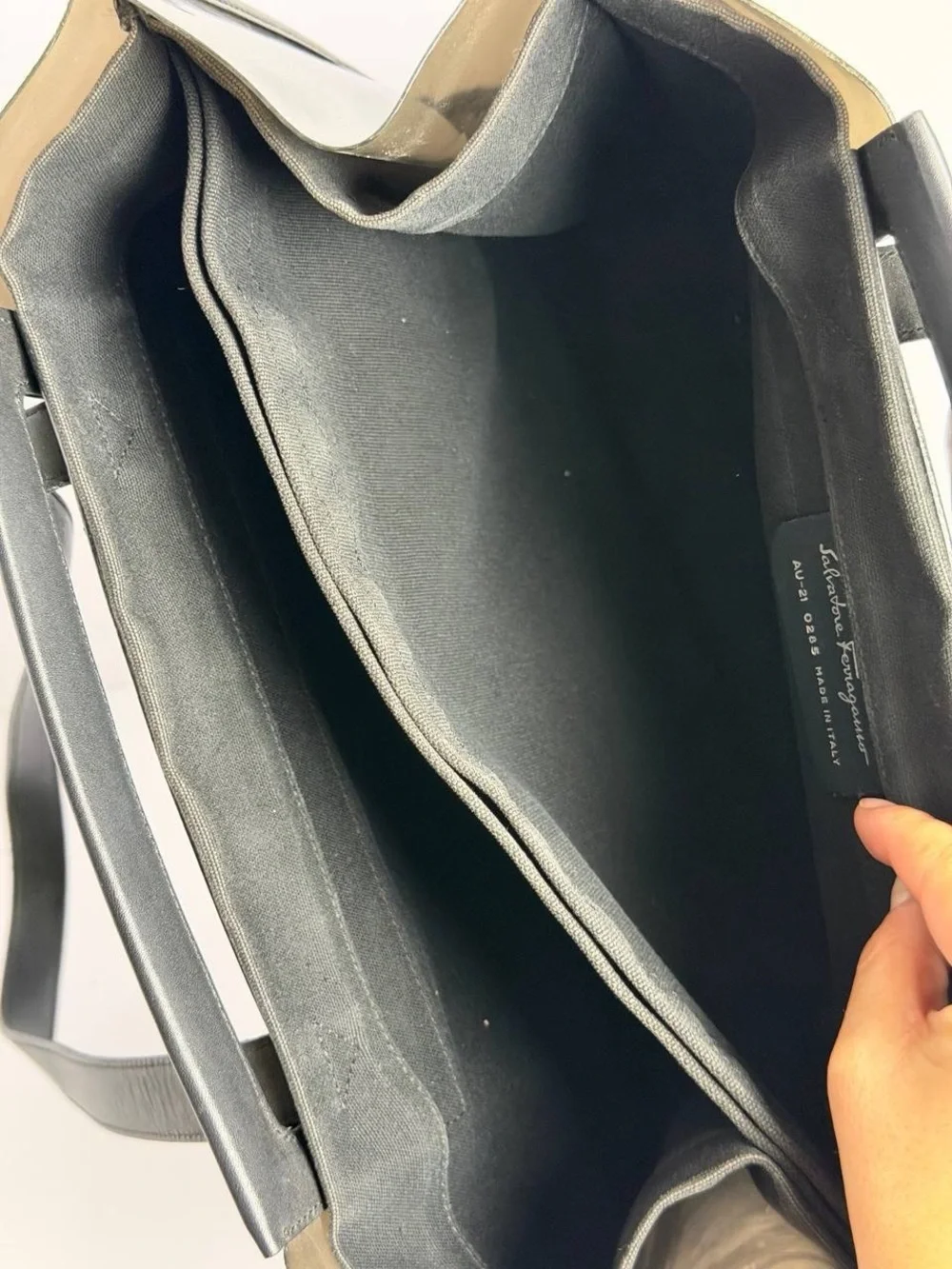 Salvatore Ferragamo 2-Way Black PVC and Leather Tote Bag
